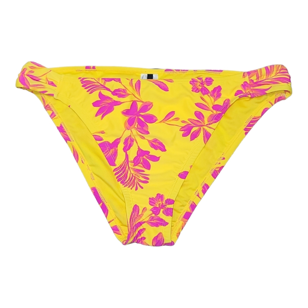 NWT BCBG Paris Women’s 2XL Bikini Bottom Yellow Pink Hipster Ruched Hips